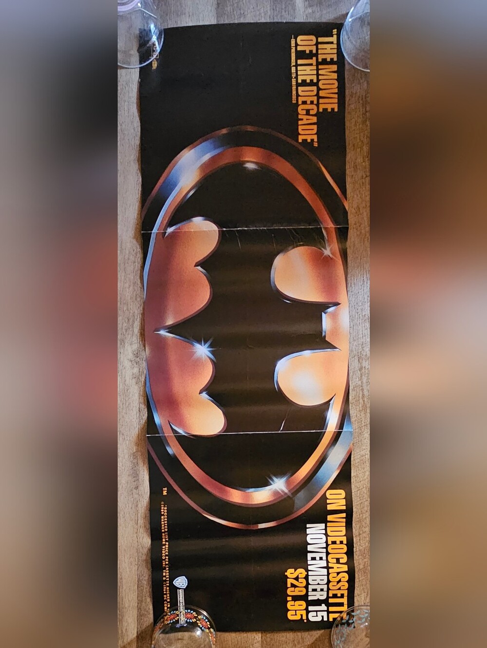 1989 Warner Home Video promotional poster for Batman 🦇